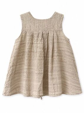 La Bottega di Brunella Linen Sleeveless Dress Girls Size 2T Beige Made in Italy